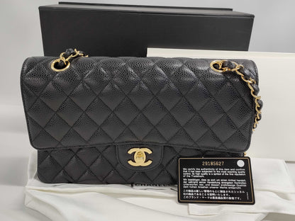 CHANEL Matelasse Chain Shoulder Bag in Caviar Leather with GD Hardware and Double Flap, 29185627