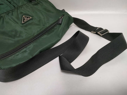 PRADA Nylon Prada Shoulder Bag Green Shoulder Bag