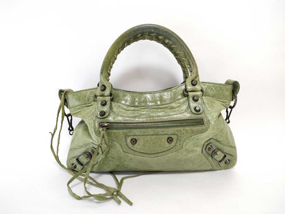 BALENCIAGA The City Balenciaga City Handbag Green Handbag