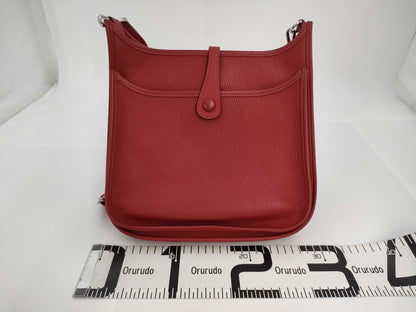 HERMES Evelyn Shoulder Bag Red Bag