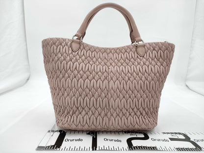 Miu Miu Matelasse 2-Way Handbag with Long Strap, Pink