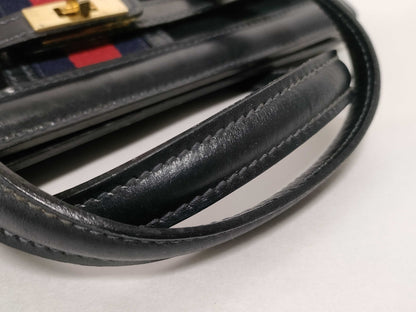 GUCCI Gucci Sherry Tote Bag Navy Handbag