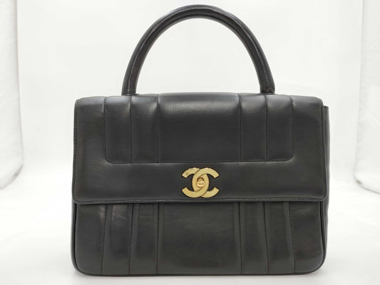 CHANEL Mademoiselle Handbag Black Turnlock Handbag