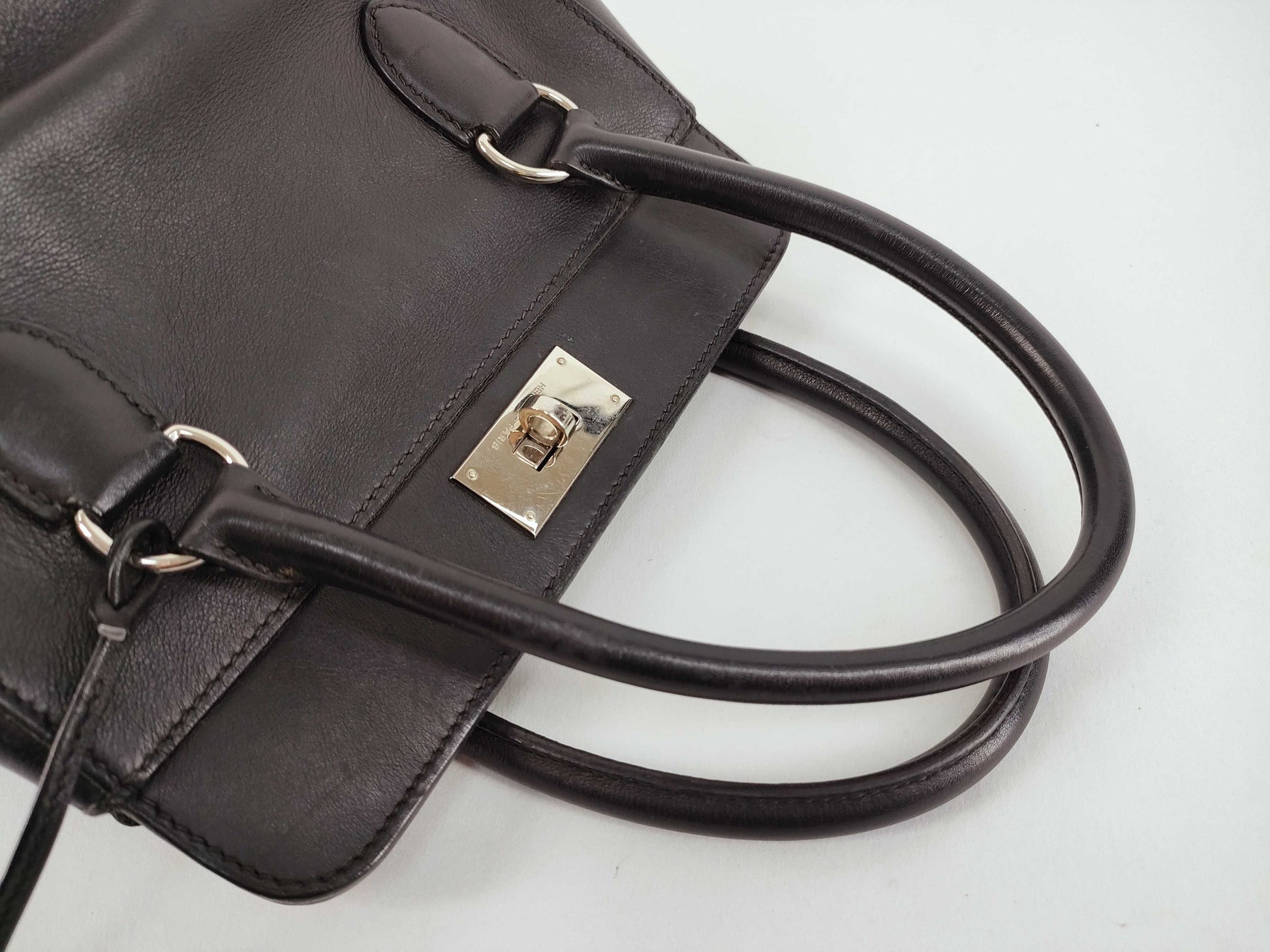 HERMES Toolbox 20/Swift/Black/□N Engraved/Silver Hardware Bag