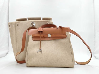 HERMES Ale Bag Ad/Canvas/□D Engraved Rucksack