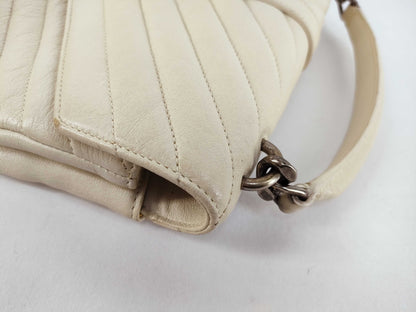 Yves Saint Laurent Satchel / V-Stitch / White Handbag
