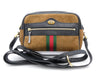 GUCCI Sherry GG Suede and Leather Shoulder Bag