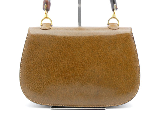 GUCCI Bamboo Leather Turnlock Handbag
