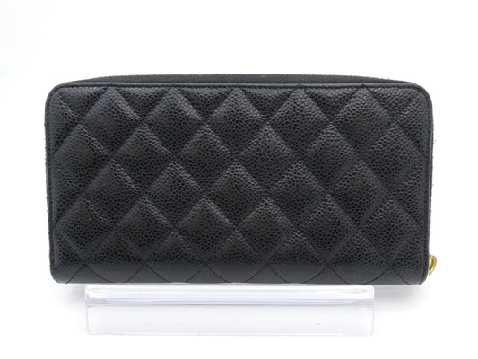 CHANEL Matelasse Coco Mark Caviar Skin Wallet