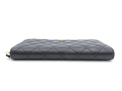 CHANEL Matelasse Coco Mark Caviar Skin Wallet