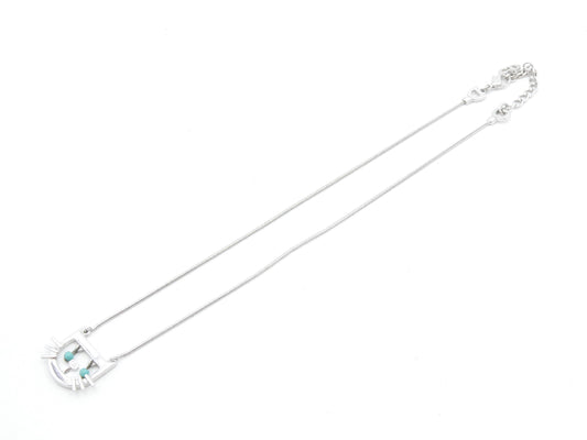 Dior Cat Turquoise Silver Necklace