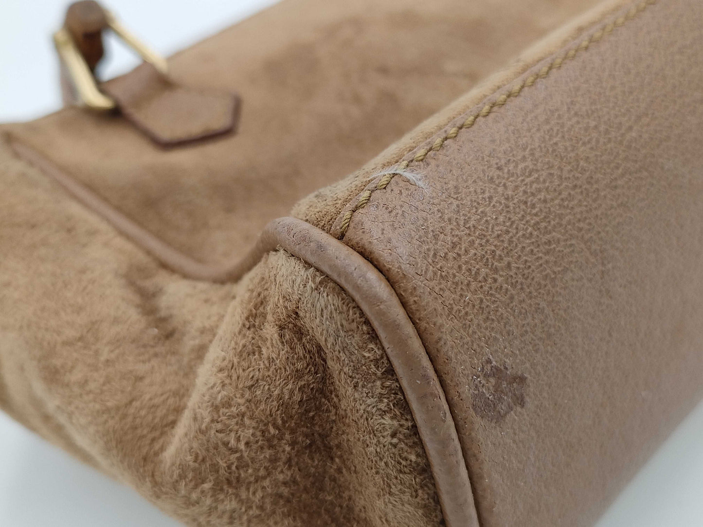 GUCCI Bamboo Suede Leather 2-Way Mini Shoulder Bag