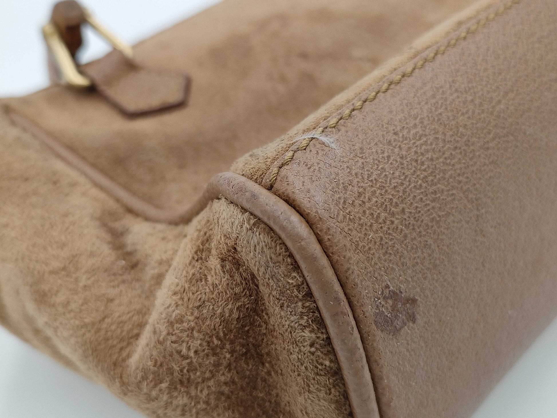 GUCCI Bamboo Suede Leather 2-Way Mini Shoulder Bag