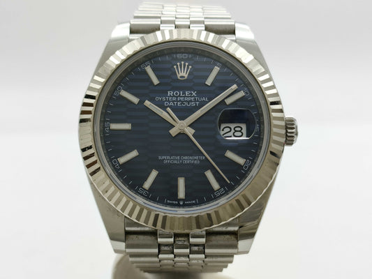 ROLEX 126334 358003M2 Blue Fluted Motif Men's Watch