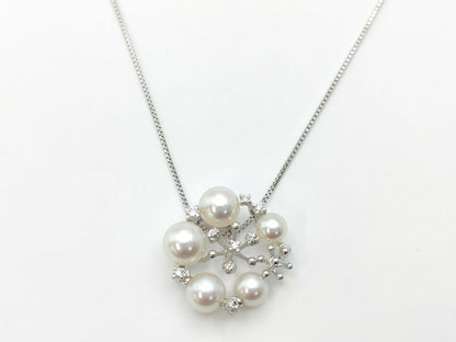 TASAKI Pearl Diameter Approx. 6.8-4.9mm D0.07ct K18WG 5.9g Necklace 