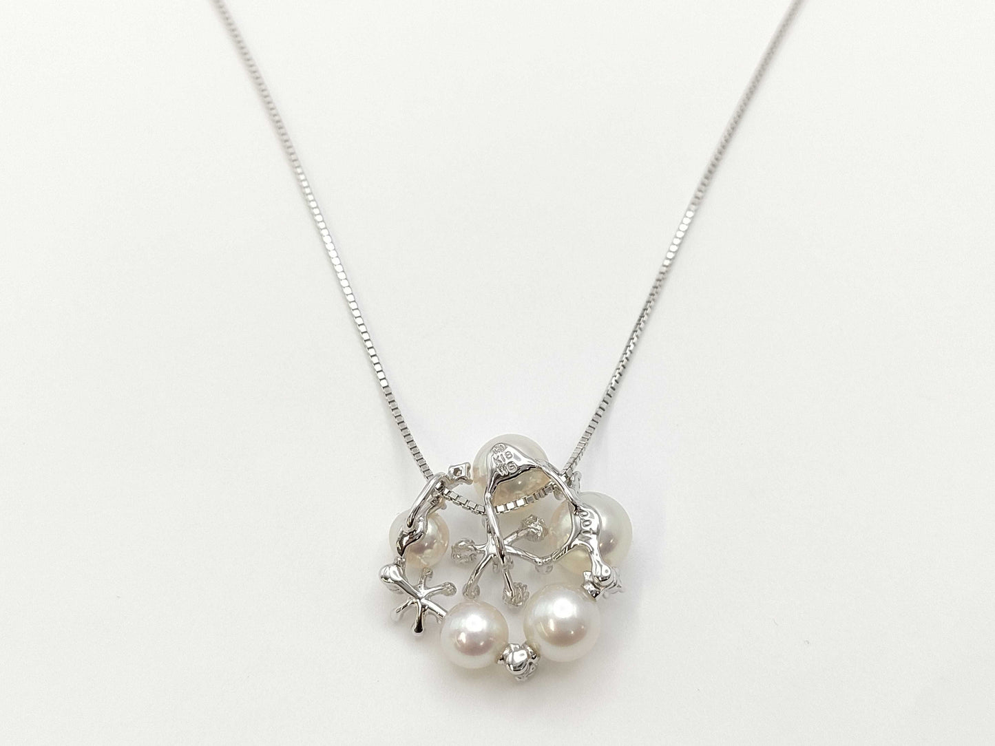 TASAKI Pearl Diameter Approx. 6.8-4.9mm D0.07ct K18WG 5.9g Necklace 