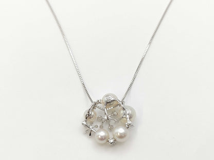 TASAKI Pearl Diameter Approx. 6.8-4.9mm D0.07ct K18WG 5.9g Necklace 