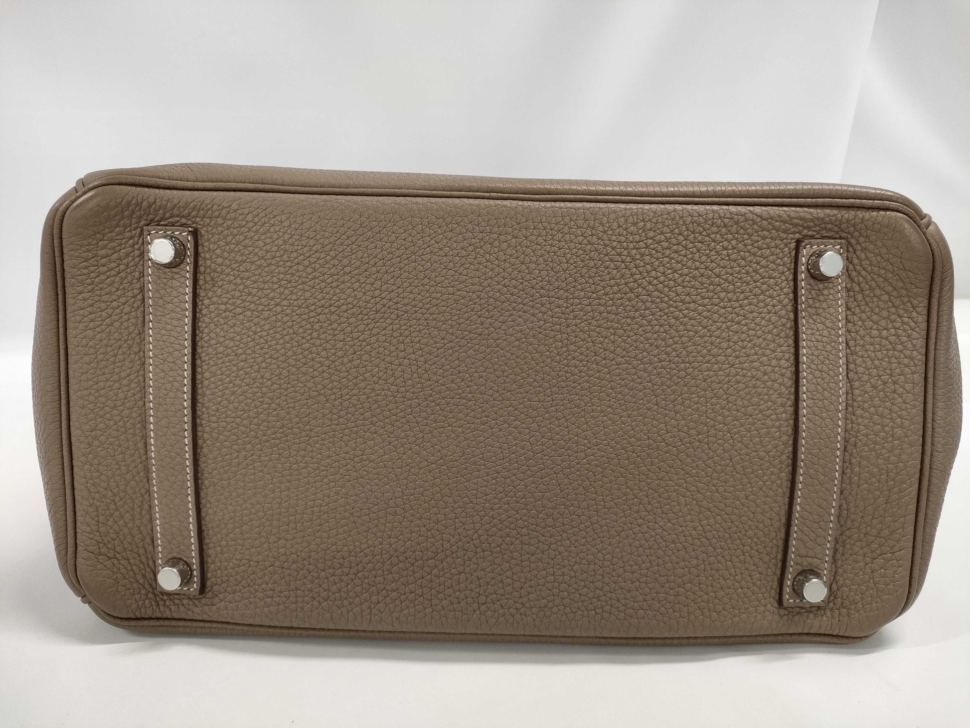 HERMES Birkin 35 □O Stamp Greige Handbag