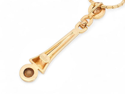 Dior Christian Dior, gold-colored, motif with large rhinestones, pendant, necklace, made of Germany, 17.4g necklace