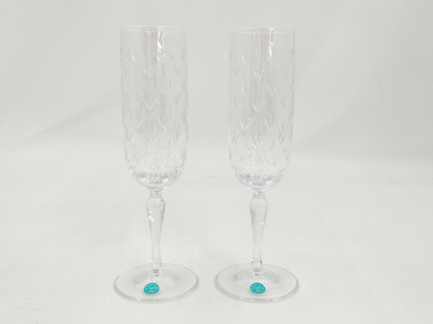 Tiffany&Co. Pair Glass Champagne Glass