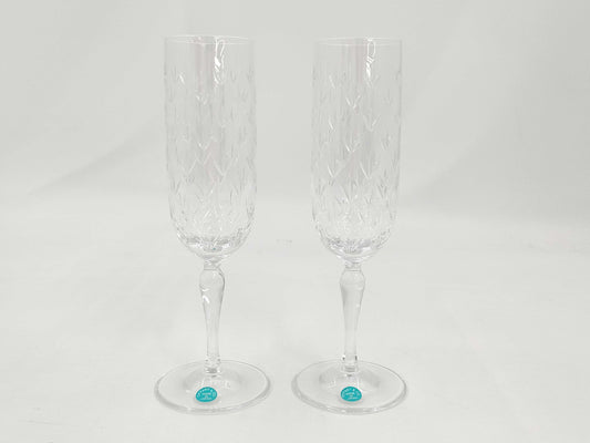 Tiffany&Co. Pair Glass Champagne Glass