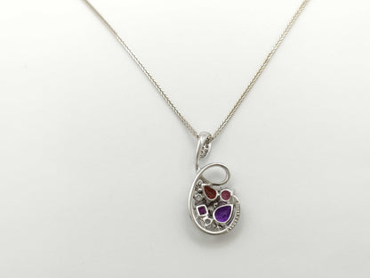 Colored Stone 1.92ct D0.12ct K18WG 6.4g Necklace 