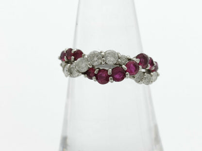 Ruby Diamond 092/070 Engraved Pt900 5.0g Ring 