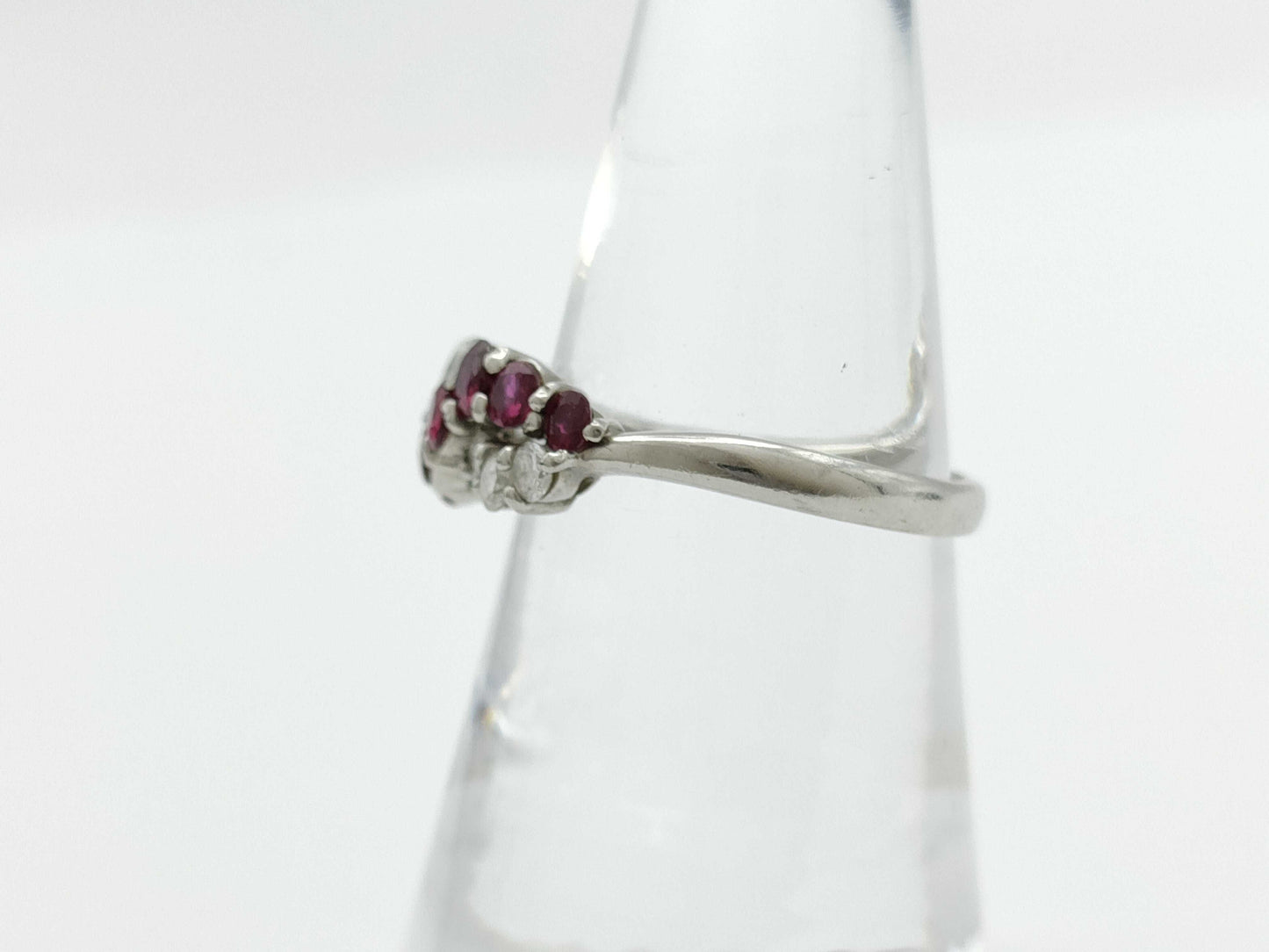 Ruby Diamond 092/070 Engraved Pt900 5.0g Ring 