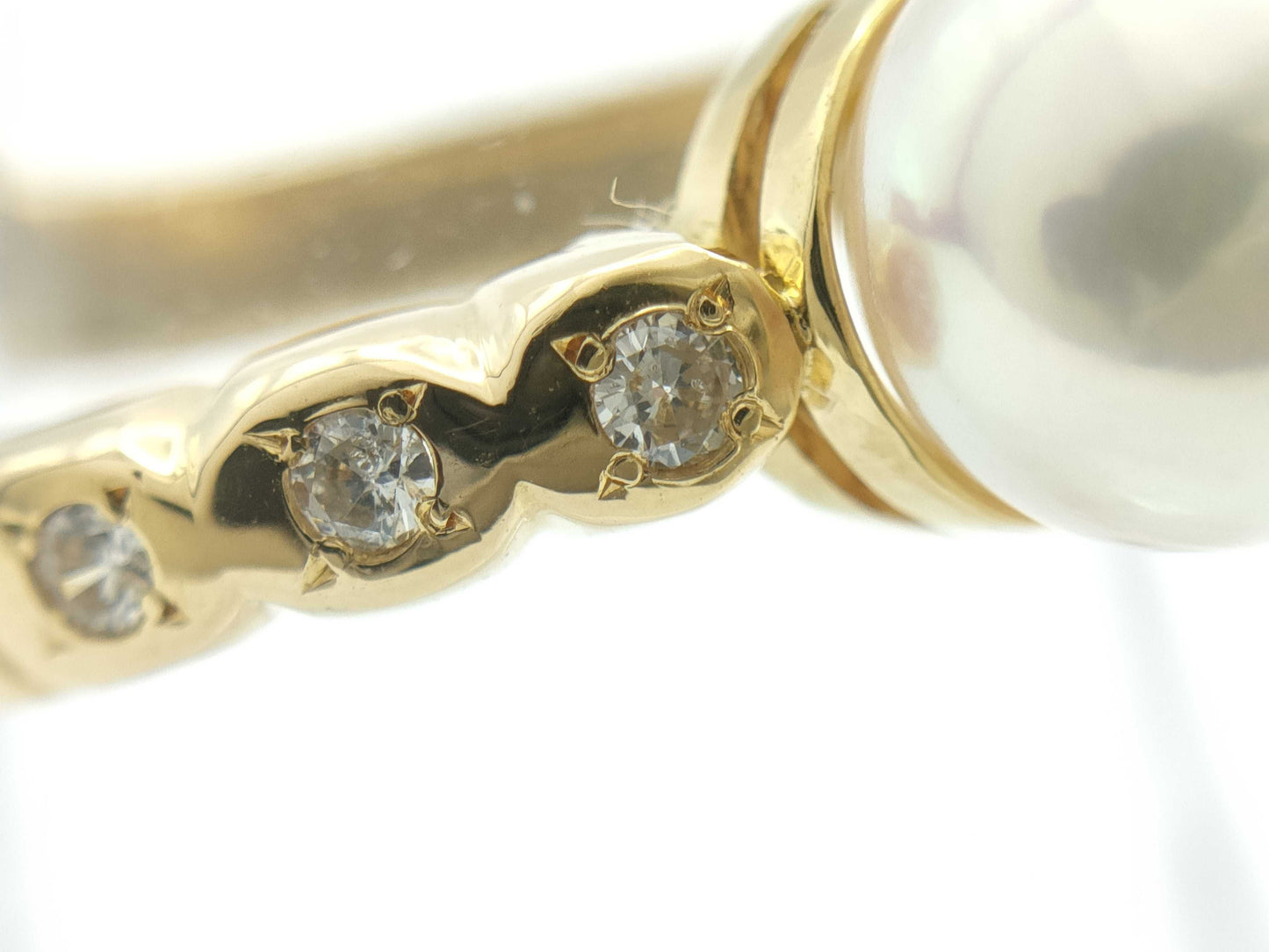 Pearl Diameter Approx. 7.9mm D0.12ct K18 4.3g Ring 