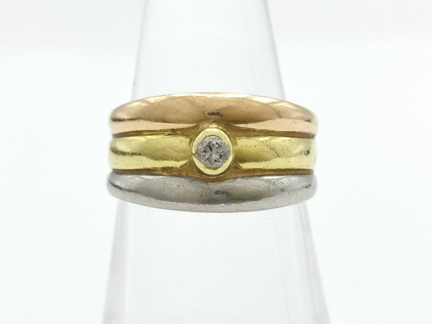 D0.10ct K18/PT900 4.6g Ring 