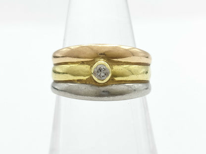 D0.10ct K18/PT900 4.6g Ring 