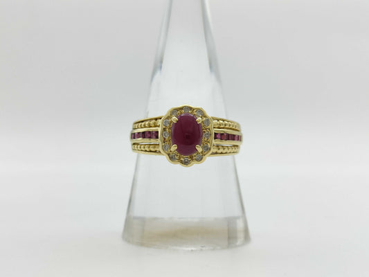 R1.07ct Ruby D0.11ct K18 4.0g Ring 