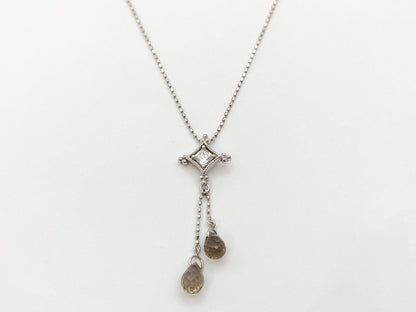 Colored Stone Transparent Stone K10 2.0g Necklace 