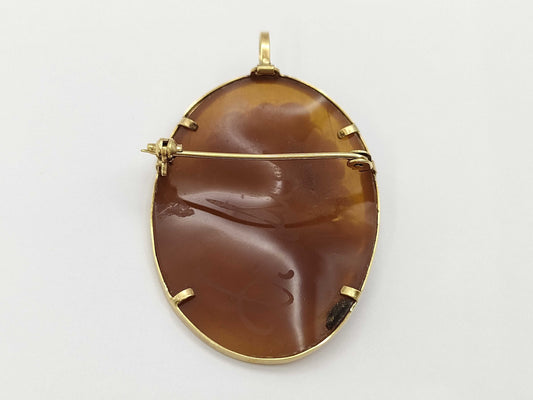 Cameo diameter: approx. 30.8*40.7mm , 18K gold, 5.8g, brooch 