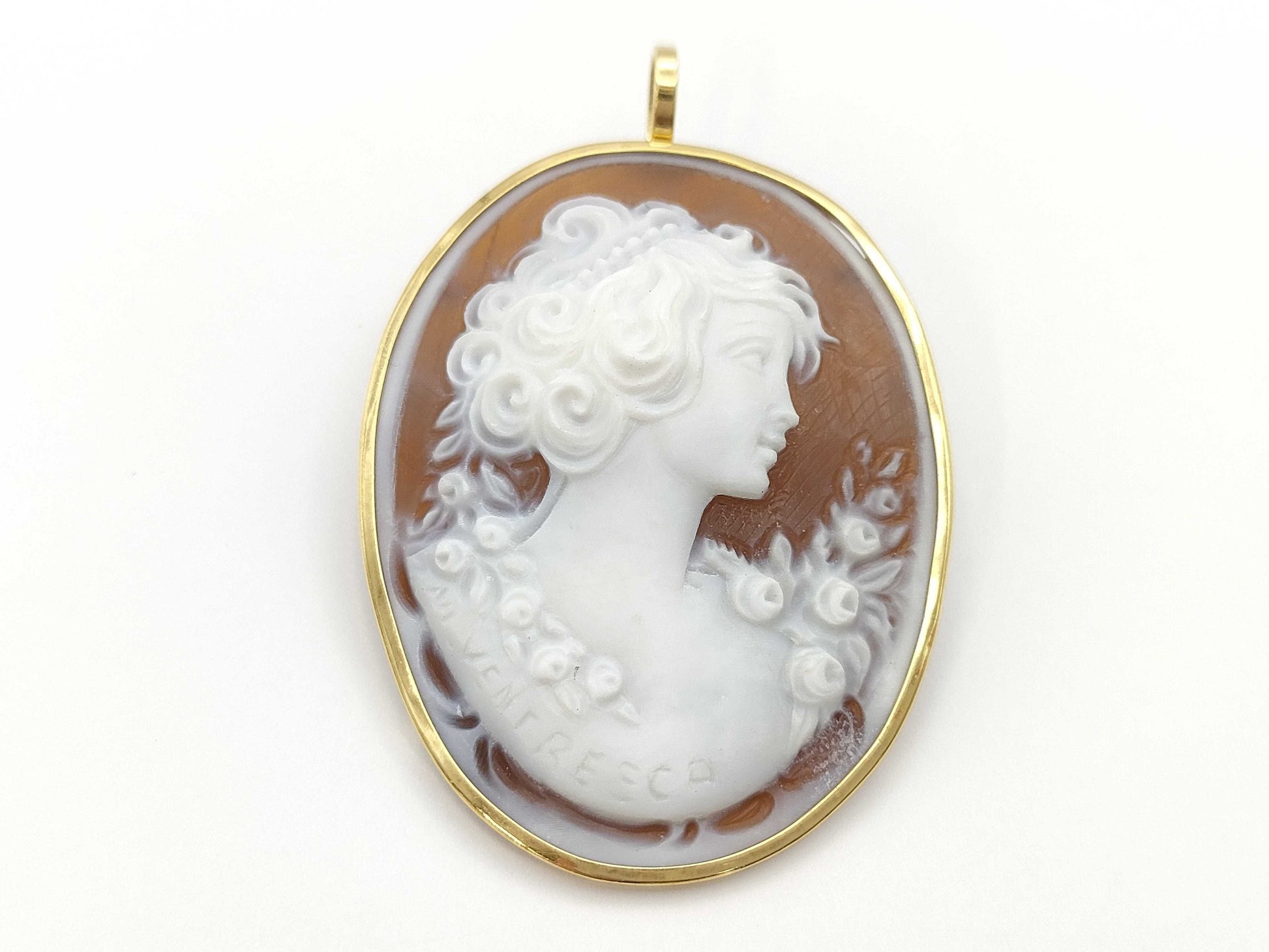 Cameo diameter approx. 30.8*40.7mm K18 5.8g brooch 
