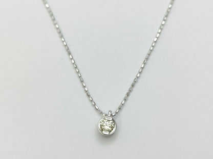 D0.10ct K10WG 1.2g Necklace 