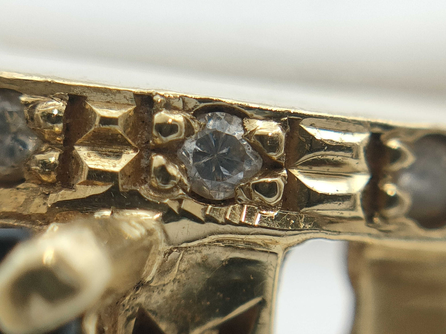 Colored Stone D0.07ct K18 3.4g Ring 