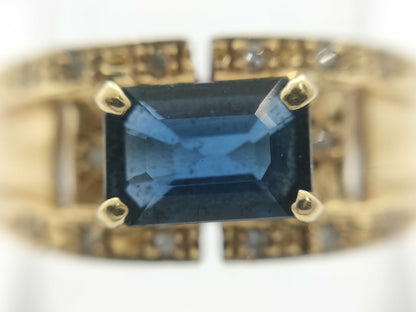 Colored Stone D0.07ct K18 3.4g Ring 