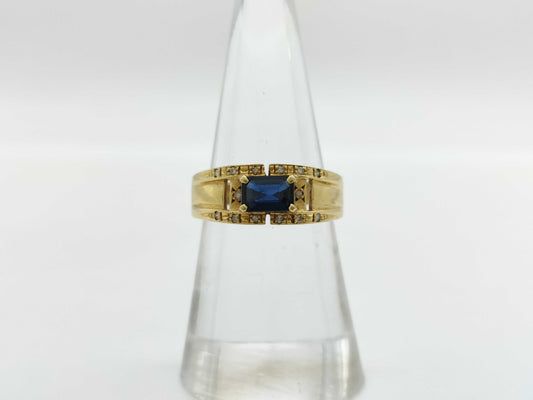 Colored Stone D0.07ct K18 3.4g Ring 