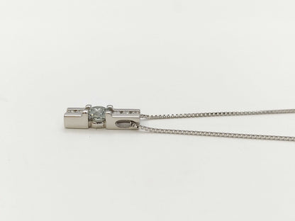 D0.358/0.10ct Pt900/850 4.4g Necklace 