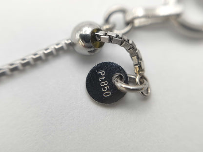 D0.358/0.10ct Pt900/850 4.4g Necklace 