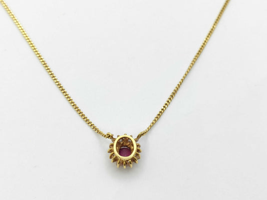 Ruby Diamond K18 2.4g Necklace 