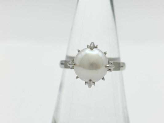 Pearl Diameter Approx. 9.0mm Pt900 5.9g Ring 