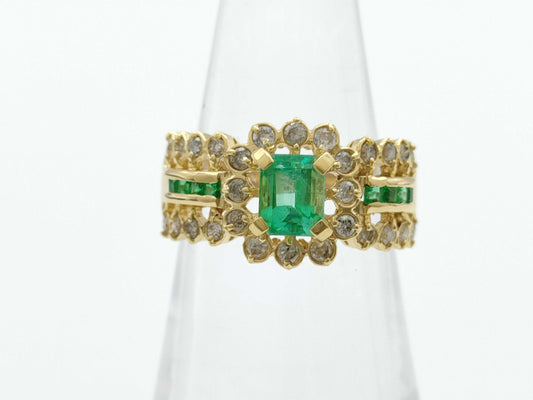 Emerald Diamond K18 4.9g Ring 