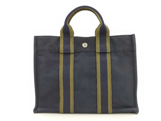 HERMES Fool Toe PM Canvas Mini Tote Bag Handbag Bag