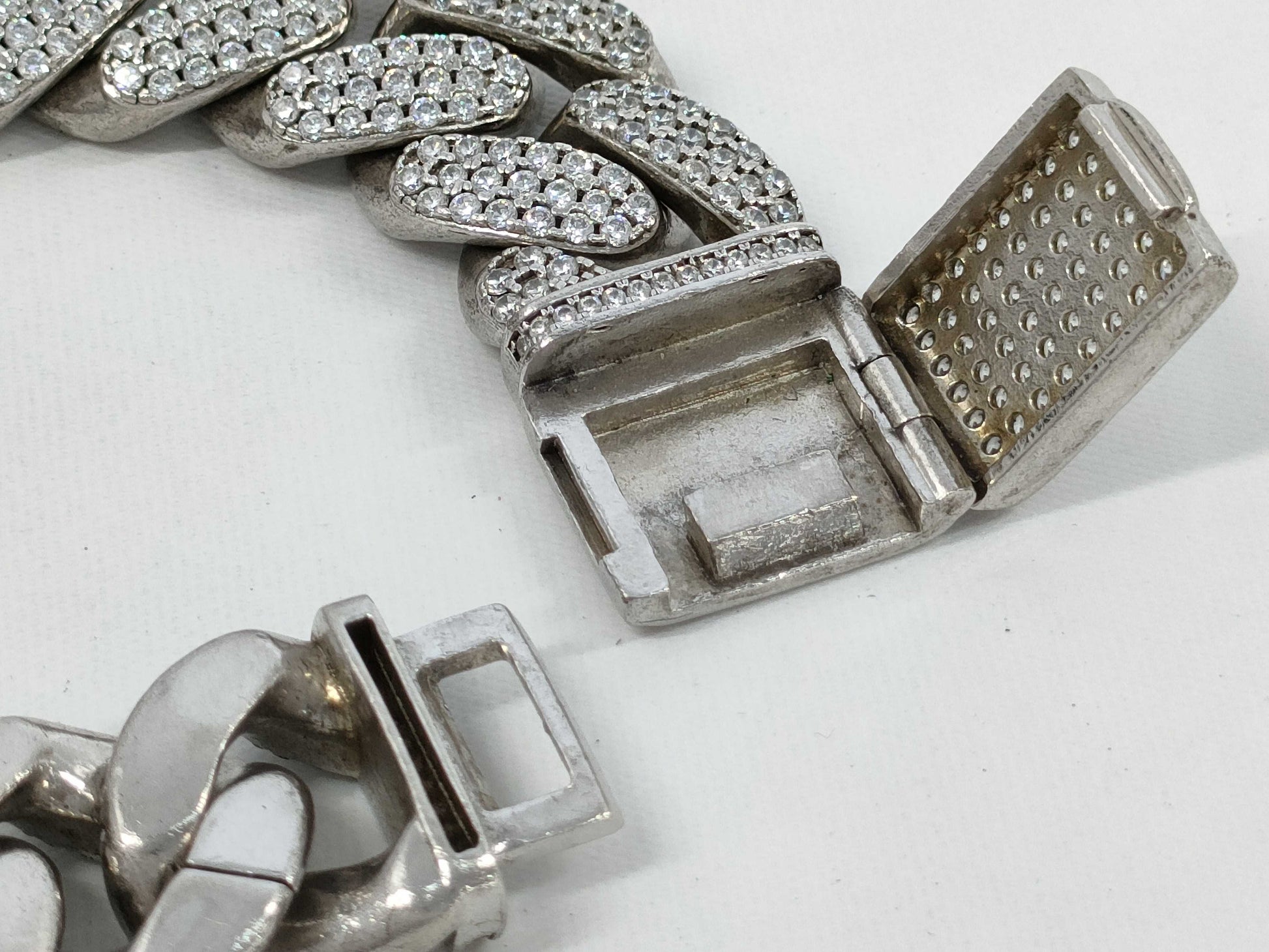 Zirconia Miami Necklace, Silver 925, No Brand, 346.4g