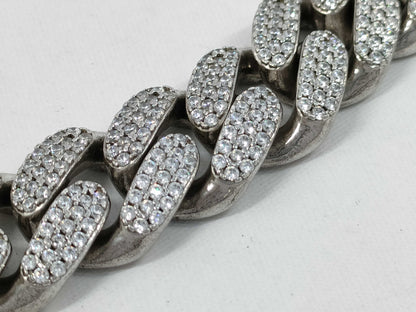 Zirconia Miami Necklace, Silver 925, No Brand, 346.4g