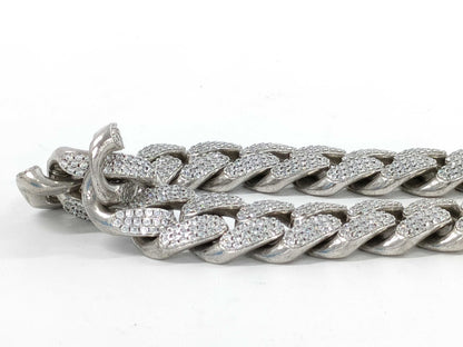 Zirconia Miami Necklace, Silver 925, No Brand, 346.4g