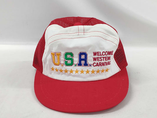 U.S.A. WELCOME WESTEM CARNIVAL Mesh Cap, Red, Size 54, Other Accessories