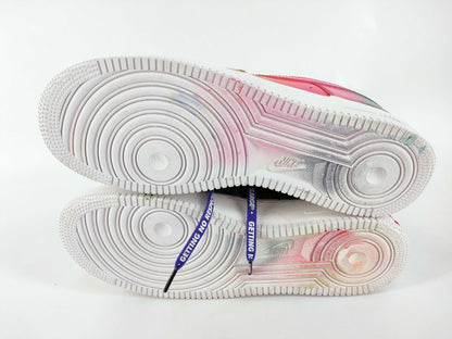 NIKE New Unused NIKE Nike AirForce1 Air Force One Sneakers Painted Leather Rhinestone White Multicolor Size 11 Sneakers